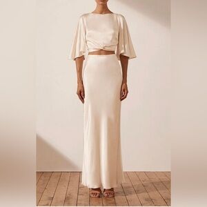 NWT Shona Joy La Lune Bias Maxi Skirt | Cream (4)
